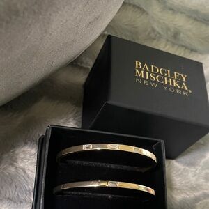 Badgley Mischka Gold-Tone Bangle Duo